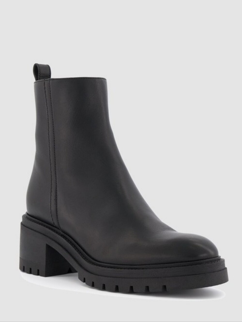 DUNE London Possessive Leather Block Heel Ankle Boots Women's Size US 7 EU 37